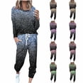 thumbnail image 1 of lcziwo Sequin Jogger Set for Women Spring Two Piece Outfit Long Sleeve Round Neck Tops and Drawstring Pants Sweatsuits 2025 Loose Fit Outdoor Lounge Suits Holiday Deals,Purple,XXL, 1 of 6