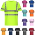 thumbnail image 1 of lcziwo Shirts for Men and Women High Visibility Reflective Stripes Work Tops with Chest Pocket Quick Dry Mesh Short Sleeve Tees Shirt, Gold, S, 1 of 5
