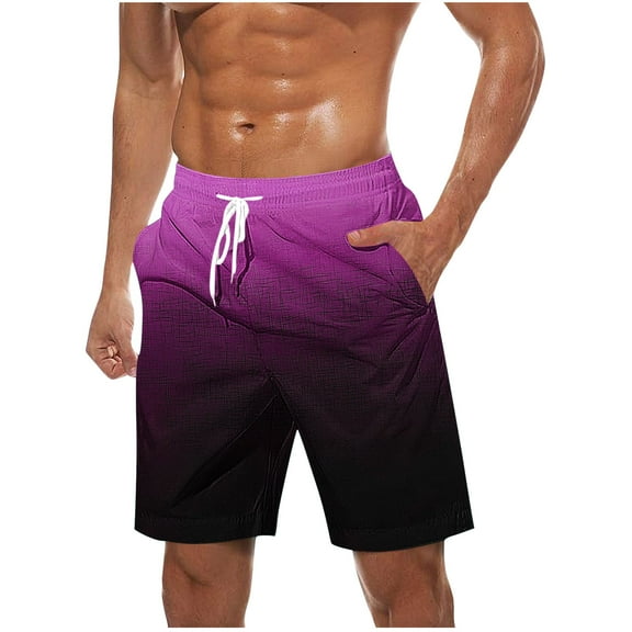 lcziwo Shorts for Hawaii Vacation Men Swim Trunks Stretchy Shorts Mesh Quick Dry Beach Shorts Elastic Waist Drawstring Shorts with Side Pockets Summer 2025 Purple,XXXXL
