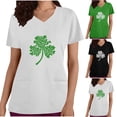 thumbnail image 1 of lcziwo St Patricks Day Scrubs for Women Funny Shamrock Print Tees Shirts Loose Fit Casual V Neck Scrub Tops Summer Vacation Outfits Green XXL Prime Sales of The Day, 1 of 5