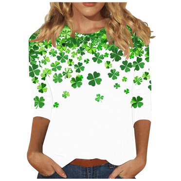 St. Patrick's Day Shirts For Women - Long Sleeve Casual Print Tops For Holiday Fun