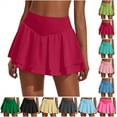 thumbnail image 1 of lcziwo Tennis Skirt Pleated Skorts for Woman Casual Ruffle Golf Skirts with Pockets Tummy Control Workout Athletic Skirts with Shorts Gifts for Mom Green M, 1 of 9