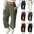thumbnail image 1 of lcziwo Gifts for Mom Del Dia, Womens Elastic High Waisted Work Casual Pants Solid Color Baggy Sreaight Leg Lounge Trousers Loose Fit Plus Size Hiking Joggers Pants with Pockets Black S, 1 of 9