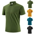thumbnail image 1 of lcziwo Today's Sales of The Day Men's Polo Shirts 3 Buttons Casual Work T Shirts Solid Color Short Sleeve Golf Shirt 2025 Summer Business Outfits Army Green XXL, 1 of 5