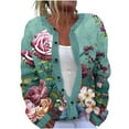 thumbnail image 1 of lcziwo Todays Daily Deals Womens Floral Sweater Cardigans Casual Long Sleeve Open Front Outerwear 2025 Spring Button Down Cardigan Sweaters,Multicolor,XXXL, 1 of 5