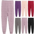 thumbnail image 1 of lcziwo Todays Sales, Womens Plus Size Thick Thermal Leggings Solid Color Casual Elastic High Waist Bottom Trousers Warm Comfy Soft Lounge Pants Black 3XL, 1 of 8