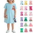 thumbnail image 1 of lcziwo Toddler Girl Short Sleeve Easter Dress Cotton Casual Summer Dresses Loose Comfy T-Shirt Dress Pink 5 Years, 1 of 4