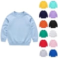 thumbnail image 1 of lcziwo Toddler Kids Baby Boy Girl Long Sleeve Shirt Casual Crewneck Pullover Sweatshirt Solid Color Cotton Basic Tees Tops, Pink, 3 Years, 1 of 4