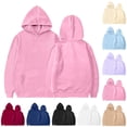 thumbnail image 1 of lcziwo Unisex Kids Solid Casual Pocket Hoodie Fall Winter Long Sleeve Hooded Sweatershirt Boy Girls Pullover Tops, White, 5-6Years, 1 of 6
