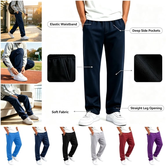 lcziwo Wide Leg Sweatpants for Kids Casual Elastic Waist Workout Trousers with Pockets