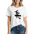thumbnail image 1 of lcziwo Witch Halloween Shirts for Women Short Sleeve Crew Neck Tops Funny Printed Soft Tees Fall Spooky Casual 2025 T Shirts White,XL, 1 of 3