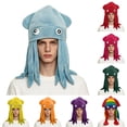 thumbnail image 1 of lcziwo Woman Plush Squid Halloween Hat Solid Color Masquerade Cosplay Party Funny Caps, 1 of 7