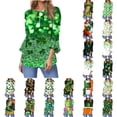 thumbnail image 1 of lcziwo Women St. Patrick Day Green Shamrock Tee Shirt 2025 Trendy Henley Shirts Loose Fit Button Down Tunic T Shirts Gifts for Mom Del Dia Green XXL, 1 of 6