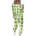 thumbnail image 1 of lcziwo Women Tracksuits 2 Piece Sets St.Patrick's Day Long Sleeve Sweatshirt Cute Shamrock Graphic Hoodie Pullovers with Drawstring Pants Jogger Sets Daily Deals,Green,L, 1 of 5