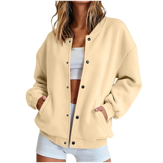 lcziwo Women's Button Down Sweatshirt Cardigan V Neck Jackets with Pockets Oversized Drop Shoulder Winter Sweatshirts 2026 Gray,M
