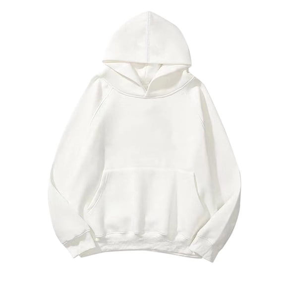 lcziwo Women's Oversized Hoodies Long Sleeve Hooded Sweatshirts with Pockets Basic Solid Color Athletic Winter Pullover 2026 White,XXXL