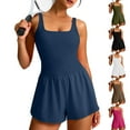 thumbnail image 1 of lcziwo Womens Athletic Romper Workout Running Onesie Shorts Jumpsuits Gym Yoga Tennis Skort Rompers Beach Vacation Outfits Mothers Day Gifts Black XXL, 1 of 9