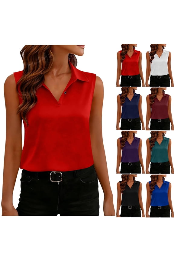 Womens Cami Top Satin Henley V Neck Loose Sleeveless Undershirt Summer Solid Color Button Down Lapel Camisole Purple XXL