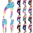 thumbnail image 1 of lcziwo Womens Leggings Galaxy Graphic Print Running Tights Stretchy High Waisted Butt Lifting Yoga Pants Purple S, 1 of 7