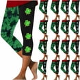 thumbnail image 1 of lcziwo Womens St Patricks Day Leggings Casual Tummy Control High Waisted Cropped Leggings Fashion Clover Print Workout Capri Pants Green M, Daily Sales Clearance, 1 of 5