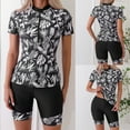 thumbnail image 1 of lcziwo Womens Swimsuits Zip Short Sleeve Tropical Rash Guard Shirt and Boy Shorts 2 Piece Sets Fashion Palm Trees Print Bathing Suit 2025 Summer Swimwear Black L Limited Time Sales of The Day, 1 of 9