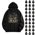 thumbnail image 1 of lcziwo Womens and Mens Cute Floral Print Sweatshirts with Hood Long Sleeve Pullover Hoodies Fall Winter Fashion Clothes, Black, L, 1 of 4