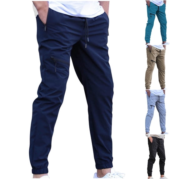 lcziwo Work Pants for Men Construction with Pockets Big and Tall Camping Fishing Drawstring Trousers Outdoor Holiday Jogger Cargo Pants Khaki XXXL