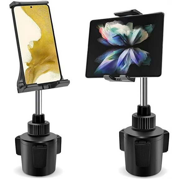 leQuiven Cup Phone Holder for Car, Car Cradle Stand Tablet Holder for Samsung S23 Ultra/S23/S23+/Samsung S22 Ultra/S22/S21FE/S21/Z Fold 4/iPhone 14 13 12 11 Series/iPad Mini, Mobile Devices Under 8.3"
