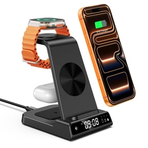 Wireless Charger for iPhone 17/Air/16/14/13/12/11 Series, 3 in 1 Wireless Charging Station for Apple Watch 11/10/9/8/7/6/5/4, for Apple Watch Ultra 3/2, for Apple Watch SE 3/2, for AirPods Pro 3/2