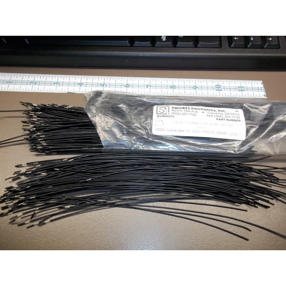 lead Wire Black; 24 gauge 8" length Lot of 500 ( 1 package )