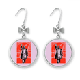 thumbnail image 1 of leading china red education bow earrings drop stud pierced hook, 1 of 3