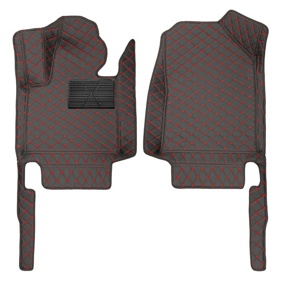 leadwolf 2Pcs Front Floor Mats for Kia,Sorento 2014-2020 All Weather PU Leather Auto Liners Anti-Slip Automotive Floor Mats Black Red