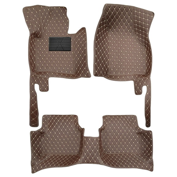 leadwolf Car Floor Mats Carpet Custom Fit for VW VorksWagen CC 2010-2018 5 Seats Floor Mats All Weather PU Leather Front & Rear Full Set Coffee