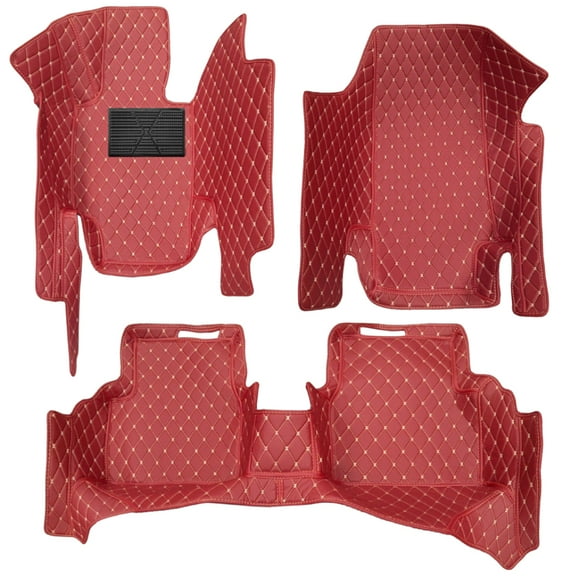 leadwolf Car Floor Mats for Mazda CX3 2016Present PU Leather Auto Liners All Weather Protection Automotive Interior Accessories Wine Red 3pc