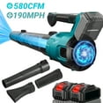 thumbnail image 1 of Leaf Blower,GOCHIFIX 580CFM/190MPH Brushless Electric Cordless Leaf Blower with 2PCS Batteries and 3 Nozzles,25000 RPM Lightweight Leaf Blowers for Patio Cleaning, Lawn Care, 1 of 9