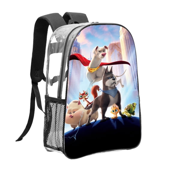 league of super pets Pattern Transparent Backpack Lightweight And fashionable Showcasing Personality And Leading The Trend