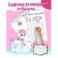 thumbnail image 1 of Pin201 learning to write for preschoolers: Pink unicorn pre kindergarten workbook ages 3 to 5. Over 120 pages. Tracing lines, s, Book 201, (Paperback), 1 of 1