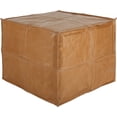 thumbnail image 1 of leatherooze 16*20*20 inch Indoor outdoor Leather Pouf, Brown (Comes with No Filler), 1 of 5