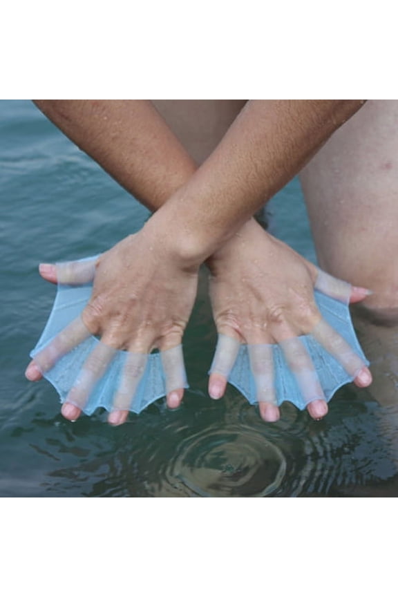 1 pair Aquatic Gloves Swimming Gloves Webbed Adult Glove Swimming Hand Paddle Swim Flippers for Snorkeling