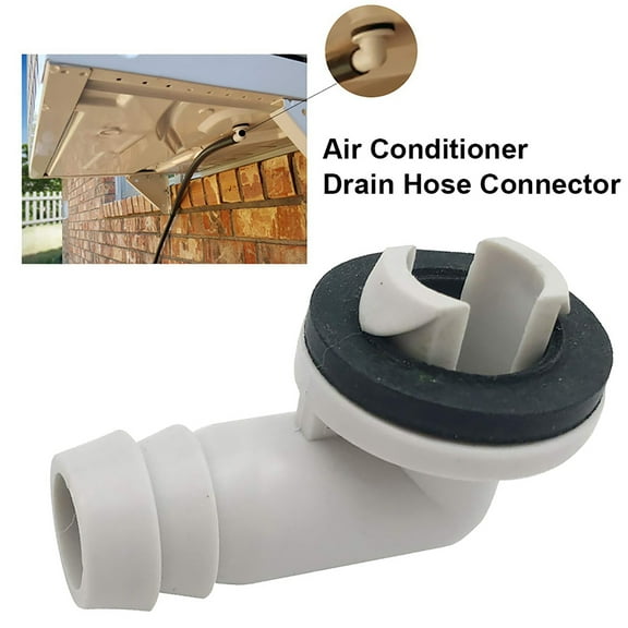 leaveforme 15 MM AC Drain Hose Adapter with Rubber Ring for Midea Mini-Split and Window AC Unit. 0.6 Inch Universal Drain Hose Connector Elbow Fitting