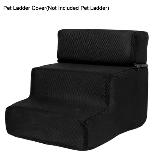 leaveforme 1Pcs 3-Step Dog Steps Stairs Pet Ladder Cover Detachable Comfortable Faux Leather Non-Slip Dog Ramp Stairs Case for Puppy