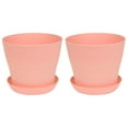 thumbnail image 1 of leaveforme 2Pcs Flower Pot with Saucer Large Mouth PP Drainage Holes Plant Container for Balcony, 1 of 8