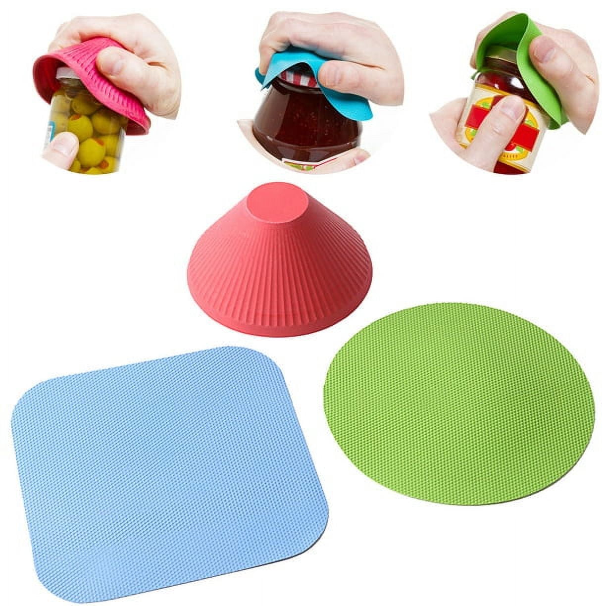 Leaveforme 3 Pcs Durable Rubber Jar Openers, NonSlip MultiPurpose