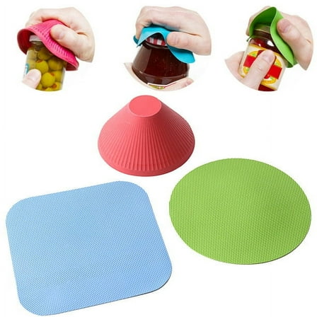 leaveforme 3 Pcs of Jar Openers, Non Slip Jar Gripper, Multi-Purpose Reusable Rubber Gripper Jar Opener, Apply for Seniors With Weak Hands Gripper Rubber Jar