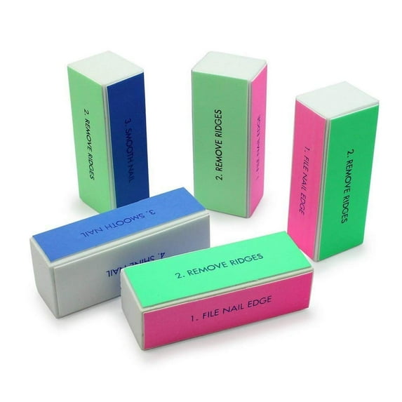 leaveforme 5 pcs Nail Buffer, 4 Way Colorful Nail Art Shiner Polisher Buffing Sanding Files Block Manicure Care DIY (Rectangular)