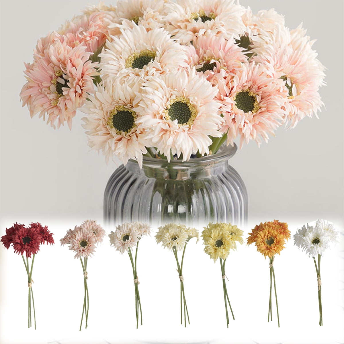 leaveforme 5PCS Sunflowers Artificial Flowers Long Stem Sunflower