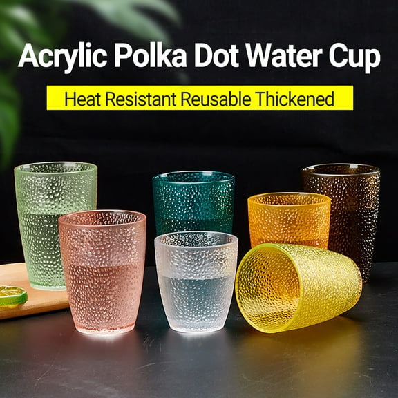leaveforme Drinking Cup Heat Resistant Reusable Thickened Acrylic Polka Dot Bar Restaurant Water Cup for Home