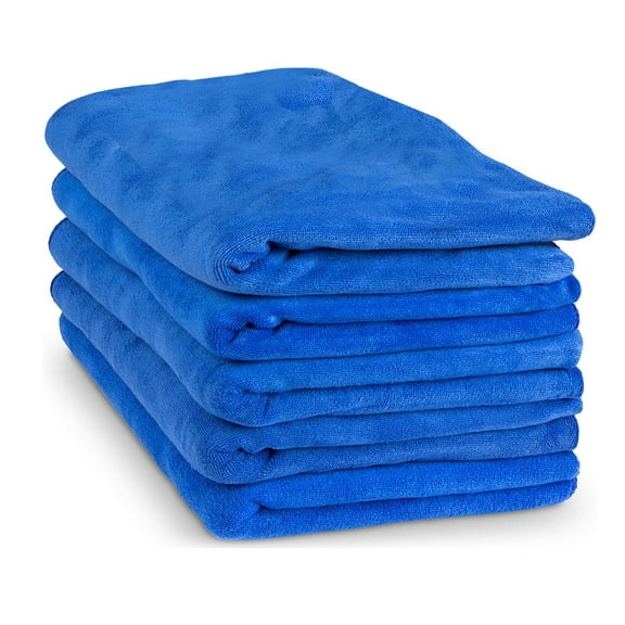 leaveforme Large Car Drying Towel 11.81" x 27.56" (5 Pack) - Microfiber Car Wash Towels, Ultra Absorbent Microfiber Car Towels, Lint and Scratch Free Microfiber Towels for Cars, Trucks, SUV, Boat