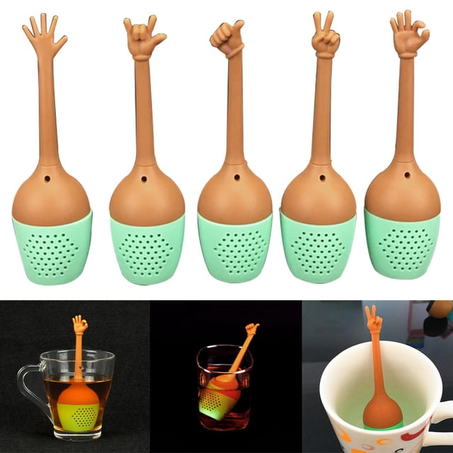 leaveforme Tea Steeper for Loose Tea,Cute Silicone Gesture Tea Strainer ...