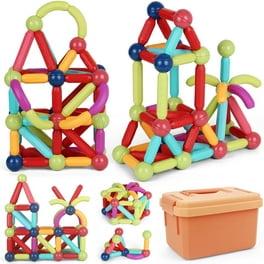 OUXIA Magnetic Building Blocks Kids Sensory Toys STEM Learning Education Magnet Cube Gift 3 4 5 6 7 8 9 Years Old Boys Girls 56 pcs Walmart